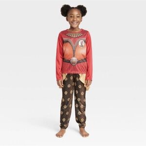 Girls' Marvel wakanda forever Okoye 2pc pajamas Red XS 4-5 Black Panther NWT
